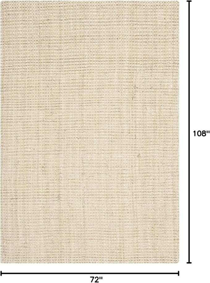SAFAVIEH Natural Fiber Collection Area Rug - 6' x 9', Ivory, Handmade Farmhouse Jute, Ideal for High Traffic Areas in Living Room, Bedroom (NF730A)