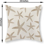 Brown Starfish Pillow Covers 20x20 Set of 2 Coastal Throw Pillows Spring Summer Nautical Ocean Theme Beach Decorative Pillow Cases Farmhouse Outdoor Decor Linen Cushion Case for Couch Sofa