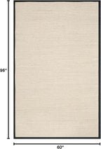 SAFAVIEH Area Rug 5x8 - Natural Fiber Collection - Marble & Black, Sisal, Woven Design with Border (NF143A)