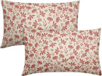 Pink Floral Pillow Covers 12x20 Set of 2 Vintage Rustic Old Style Cute Small Flower Pink Cream Print Decorative Outdoor Pillowcases Farmhouse Throw Cushion Case Decor for Couch Sofa Bed