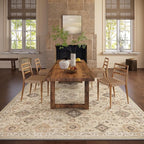 Machine Washable Rug for Living Room: 9x12 Area Rugs Boho Vintage Rug Stain Resistant Non Slip Low Pile Soft Lightweight Carpets for Bedroom Kitchen Dining Room Nursery Kids Room Farmhouse