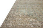 Loloi Amber Lewis Cambria Collection CBR-05 Aqua/Natural 2'-6" x 7'-6" Runner Rug Jute, Neutral, Vintage Style, Antique Tone, Living, Bedroom, Dining, Carpet