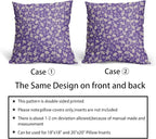 Purple Pillow Covers 16x16 Set of 2 Vintage Floral Rustic Old Style Cute Flower Print Decorative Outdoor Pillowcases Seasonal Farmhouse Throw Cushion Case Decor for Couch Sofa Bed