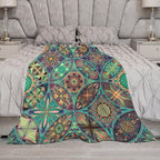 Vintage Mandala Throw Blanket Bohemian Boho Colorful Blanket for Sofa Bed Couch Chair Or Dorm 70"x80"