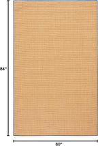Martha Stewart x SAFAVIEH Area Rug Collection - 5' x 7', Natural & Navy, Sisal & Jute, Farmhouse Style, Ideal for Living Room, Bedroom, Office, Dining Space (MSR9501D)