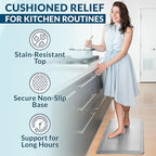 ComfiLife Anti Fatigue Floor Mat – 3/4 Inch Thick Kitchen Mats for Floor, Standing Desk Mat, Kitchen Rug – Comfort at Home, Office – Durable – Stain Resistant – Non-Slip Bottom (20" x 32", Silver)