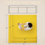 Waterproof Baby Play Mat for Floor Memory Foam 50 * 50 Cushion Playpen Playmat Tummy Time Crawling Mat Nursery Rug Thick Pad Create Soft & Safe Area for Infants,Toddler,Kid,Yellow