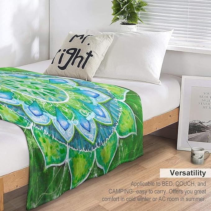 Abstract Mandala Throw Blanket Indian Hippie Bohemian Art Floral Texture Pattern Blanket for Sofa Bed Couch Chair Or Dorm 30"x40"