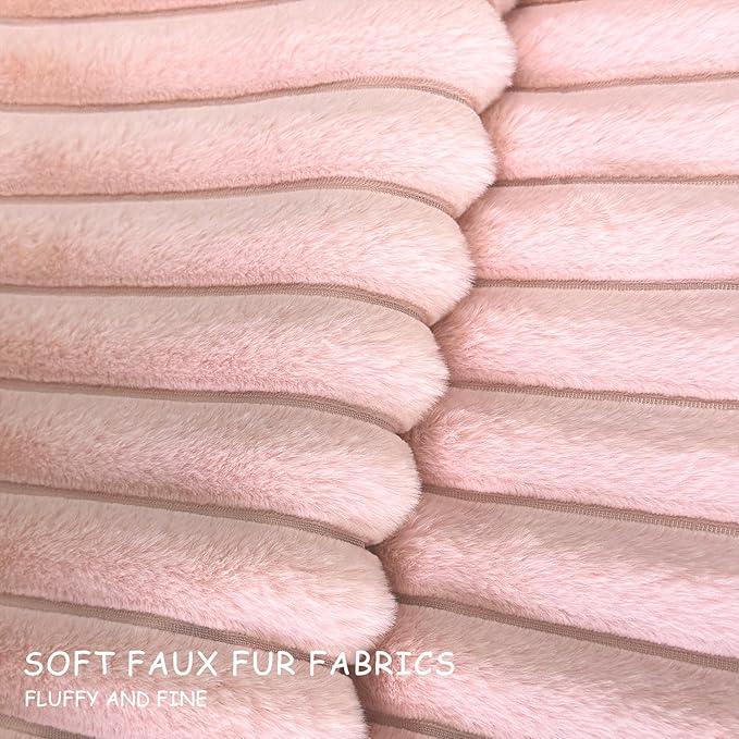 2 Pack 22x22 Pillow Cover Velvet Pillow Covers, Faux Fur Square Throw Pillow Covers for Living Room Decorations Throw Pillow Case, Throw Pillow Cover Cushion Cover for Home Sofa Bedroom Car, Pink