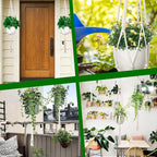 6pcs Macrame Hanging Baskets | Cotton Rope Hanging Basket for Plants | Boho Decorative Cotton Rope Hanging Basket for Flower Pots and Plants 80/90/100cm