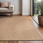 Washable Easy Jute Rug 9x12, Indoor Outdoor Rugs Natural Color Farmhouse Area Rugs for Living Room, Kitchen Rug High Traffic Area, Easy to Clean Solid Boho Woven Design Outside Carpet (9 X 12 Natural)