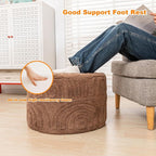 Asuprui Round Ottoman Pouf Ottoman Foot Stool Seat Faux Fur Bean Bag Foot Rest Floor Chair Leg Rest for Living Room, Bedroom or Wedding Gifts 20x20x14 Inches (Coffee)