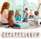 Suzile 12 Pcs Cartoon Kids Floor Cushions for Classroom, Round Flexible Seating with Handle, Soft Waterproof Floor Pillow with 12 Cute Styles for Home Daycare Preschool Kindergarten (Plant)