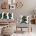 JASEN Abstract Boho Pillow Covers 18x18,Soft Mid Century Palm Fronds Decorative Throw Pillows for Couch Bed Sofa Bedroom（Only 1 Pillow Cover）