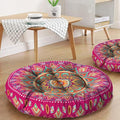 Mandala Meditation Cushion, Boho Meditation Mat, Meditation Pillows for Sitting on Floor, Cushions for Sitting in Home and Outdoor, Round Floor Pillows Cushion Seating for Yoga Accessories 22'' X 22''