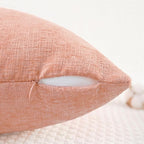 CaliTime Throw Pillow Covers Decorative 26 X 26 Inches Pack of 2 Cozy Chenille Cushion Cases for Couch Sofa Bed Living Room Home Dusty Pink