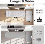 KIMODE Anti Fatigue Kitchen Mat for Floor, 20"x59"+20"x32" Kitchen Rugs Set of 2, Non Slip Kitchen Floor Mats Cushioned, Comfort Mats for Kitchen Floor Sink Laundry Office Desk Black and White