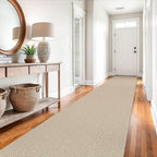 EARTHALL Extra Long Runner Rug 3x14 Ft Washable Runners for Hallways Cotton Non Slip Entryway Runner Braided Kitchen Runner Indoor Outdoor Carpet Runners for Stair, Hall, Foyers, Send/Beige