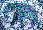 CRAFT KALA Mandala Floor Pillow Cushion Cover Seating Throw Cover Hippie Decorative Bohemian Ottoman Poufs Pom Pom Pillow Cases Boho Indian Cotton Living Room Home Décor (35" Round, Standing Elephant)