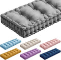 Bench Cushions for Indoor Furniture 36x14 in Velvet Kitchen Dining Piano Window Seat Cushion, Tufted Patio Porch Swing Thicken Bench Pad Memory Foam(Gray)