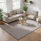 Light Gray 6x9 Handwoven Jute Cotton Area Rug – Reversible Natural Fiber Rug for Living Room, Bedroom and Dining Rooms