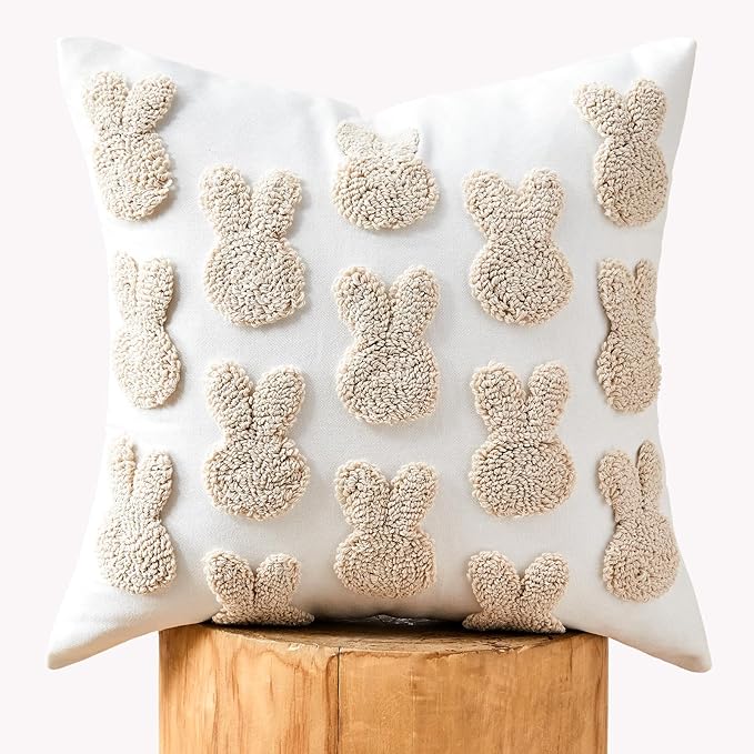 lifein 18x18 Pillow Covers-Throw Pillow Cover Tufted Boho Jacquard Pillow Covers Farmhouse Decorative Pillow Cover Pillow Cases for Gift Couch Sofa Bed Chair Living Room Home Decor
