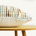 Boho Chenille Striped Pillow Cover 12x20 Inch, Decorative Lumbar Pillow Cover for Couch Bed Sofa Living Room Bedroom Farmhouse Modern Home Decor Accent Pillowcases Set of 1, Multicolor
