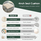 HIGOGOGO Tufted Corduroy Recliner Seat Cushion for Elderly, High Density Foam Large Square Seat Cushion for Recliner Chair, Floor Pillow, Office Chair, Car, No Pressure on Thighs, 20x20x4