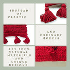 Boho Neutral Textured Throw Pillow Cover Tufted Decorative Pillowcase Nursery Cushion Cover cojin decorativo (Holiday Red)