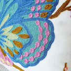 vctops Floral Butterfly Embroidered Pillow Covers 18x18 Inch Spring Summer Cotton Tufted Throw Pillow Cover Outdoor Garden Cushion Case for Sofa, Bed, Living Room (Butterfly,18"x18")
