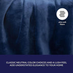 Mon Chateau 60" x 70" Fireside Mélange Throw Blanket, Contrast Stitching Soft Blanket for Queen-Size Bed, Couch, or Sofa, Cozy Home Decor and Stylish Living Room Comfort, Sapphire Veil