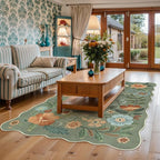 Lahome Floral Living Room Rugs, Area Rugs 5x7 Rug for Bedroom Ultra-Thin Soft Rug, Non-Slip Washable Rugs Stain Resistant Boho Rug Flore Throw Rug for ‎Dining Room Office (5x7ft,Green)