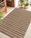 DEXI Jute Door Mat for Front Entryway, 35x59 Braided Woven Doormat Outside Entrance, Dirt Trapper Natural Fiber Entry Mats for Patio, Brown