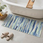 GENIMO 2X5 Washable Modern Runner Rug for Hallway, Non-Slip Low Pile Chenille Print Rug, Soft Rugs for Indoor Entryway Kitchen Corridor, Sage & Tide