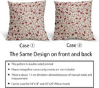 Brown Red Floral Pillow Covers 18x18 Set of 2 Vintage Rustic Old Style Cute Small Flower Print Decorative Outdoor Pillowcases Farmhouse Throw Cushion Case Decor for Couch Sofa Bed