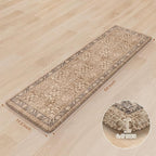 KIMODE Anti Fatigue Kitchen Mat, Cushioned Boho Kitchen Runner, Non Slip Memory Foam Kitchen Mat for Floor, Waterproof Standing Desk Mat for Laundry, Office, Sink Brown 17.3"x59"