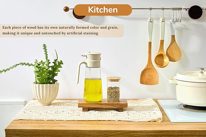 X-Small 8.5" Acacia Wood Riser Pedestal Stand, Farmhouse Bathroom and Kitchen Sink Decor, Decorative Wood Tray for Counter, Soap Dish Holder, Vanity Tray (XS: 8.5" x 4.0" x 1.57")