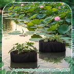 2 Pcs Floating Pond Planter Woven Fabric Floating Planters for Ponds Hydroponics Ponds Water Features and Decorations (Oval,9 Inches/ 5.5 Inches)
