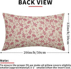 Light Pink Floral Pillow Covers 12x20 Set of 2 Vintage Rustic Old Style Cute Small Flower Pink Cream Print Decorative Outdoor Pillowcases Farmhouse Throw Cushion Case Decor for Couch Sofa Bed