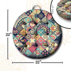 Mandala Meditation Cushion, Boho Meditation Mat, Meditation Pillows for Sitting on Floor, Cushions for Sitting in Home and Outdoor, Round Floor Pillows Cushion Seating for Yoga Accessories 22'' X 22''