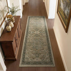 Vintage 2x6 Kitchen Runners Washable Non Slip, Low Pile Distressed Printed Carpet Runners for Hallway 6ft Indoor Entryway/Bedroom Bedside/Laundry Room/Bathroom, Multi Brown/Green