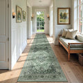 Area Rugs 2'6''x10' Runner Rug Non Slip Washable for Kitchen Hallway Bedroom Beside Laundry Room Bathroom Rug, Floor Carpet, Dark Green Gray