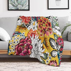 Boho Floral Throw Blanket Bohemian Colorful Flowers Print Mandala Blanket for Sofa Bed Couch Chair Or Dorm 30"x40"