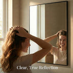40"x30" Black Bathroom Mirror for Wall, Metal Framed Vanity Mirror Over Sink, Large Rectangular Farmhouse Decor for Fireplace, Flush Mount
