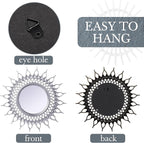 Namalu 6 Pcs Mirrors - Small Circle Sun Mirrors for Decorative Wall Art - Entryway, Bathroom, Bedroom, Living Room (Silver, Classic)