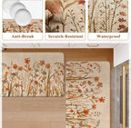 KIMODE Fall Kitchen Mats Cushioned Anti Fatigue, Orange Farmhouse Kitchen Rugs Sets of 2, Non Slip Kitchen Mats for Floor, Padded Kitchen Floor Mats for Sink Laundry Office Desk 17"x47"+17"x29"