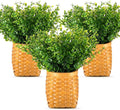 3 Pack Wall Hanging Wicker Basket with Artificial Eucalyptus Farmhouse Woven Storage Organizer Wood Flower Plants Basket Rustic Wall Decor for Porch Living Room Bedroom Entryway
