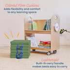 ECR4Kids SoftZone Floor Cushions, Square, Flexible Seating, Hunter Green, 6-Piece