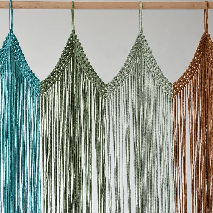 IOWER Macrame Curtain Macrame Boho Doorway Window Curtains for Wall Door Divider Windows Door Wedding Background(Colorful)