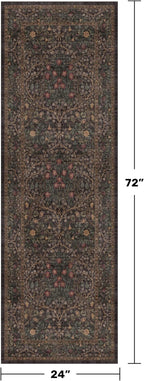 Dark Brown Washable 2x6 Runner Rugs for Entryway, Kitchen, Hallway, Bedroom Bedside, Laundry Room, Bathroom Rug, Pet & Kids Friendly Vintage Non Slip Low Pile Stain Resistant Long 24 x 72 Floor Carpet
